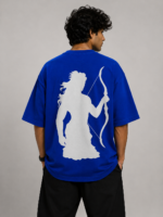 Men's Blue Archer Warrior Rama Graphic DTF Printed Oversized T-shirt