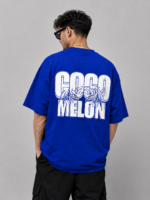 Men's Blue Coco Melon Graphic DTF Printed Oversized T-shirt